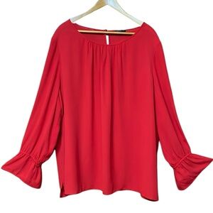 The Limited Top Red Blouse Poet Sleeve Plus Size 2X NWT